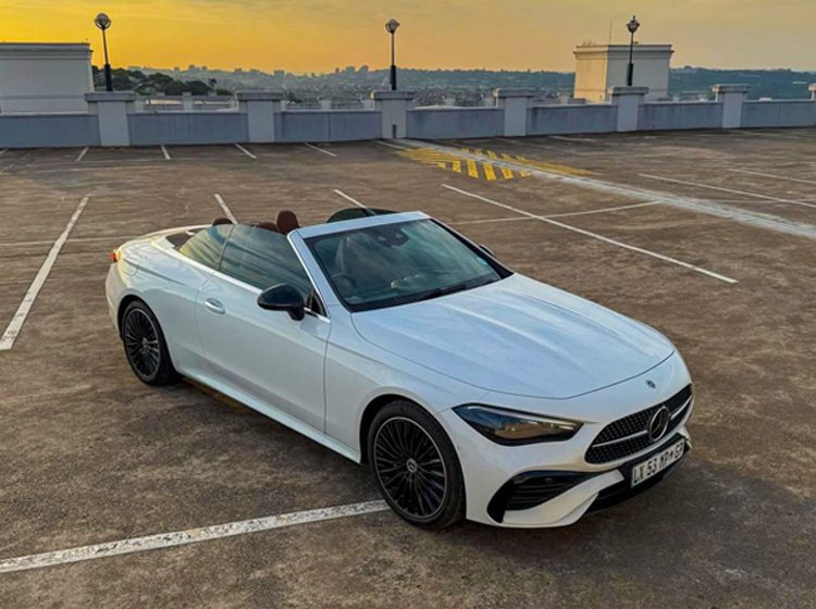 The Mercedes Benz CLE 200, a convertible for fun in the sun.
