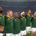 The Springboks singing the national anthem at the World Cup 2023