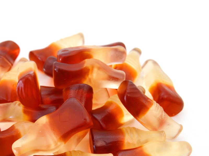 The happy cola Haribo candy cola flavoured gummy sweets