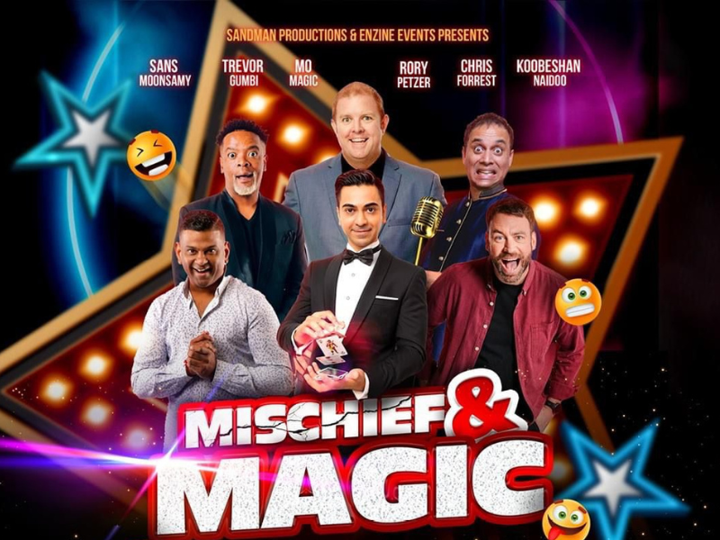 The poster for the Mischief and Magic Show at The Globe