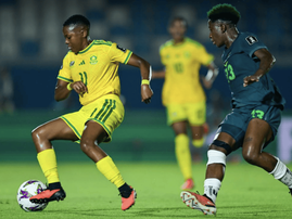Banyana Banyana player Thembi Kgatlana in World Cup playoff against Nigeria