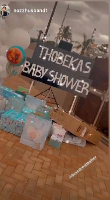 Thobeka's baby shower Instagram story