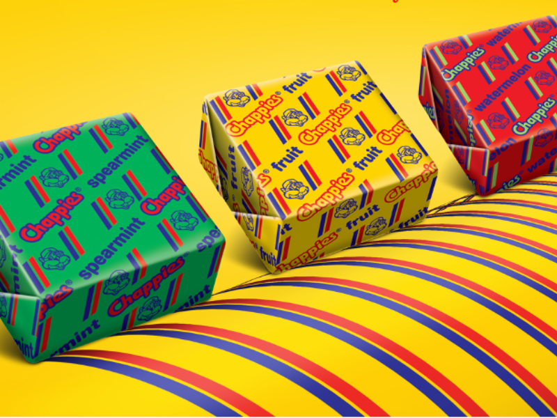 Three flavours of Chappies bubble gum