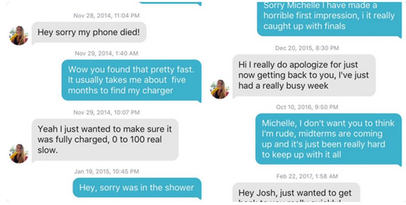 Tinder - Josh & Michelle convo