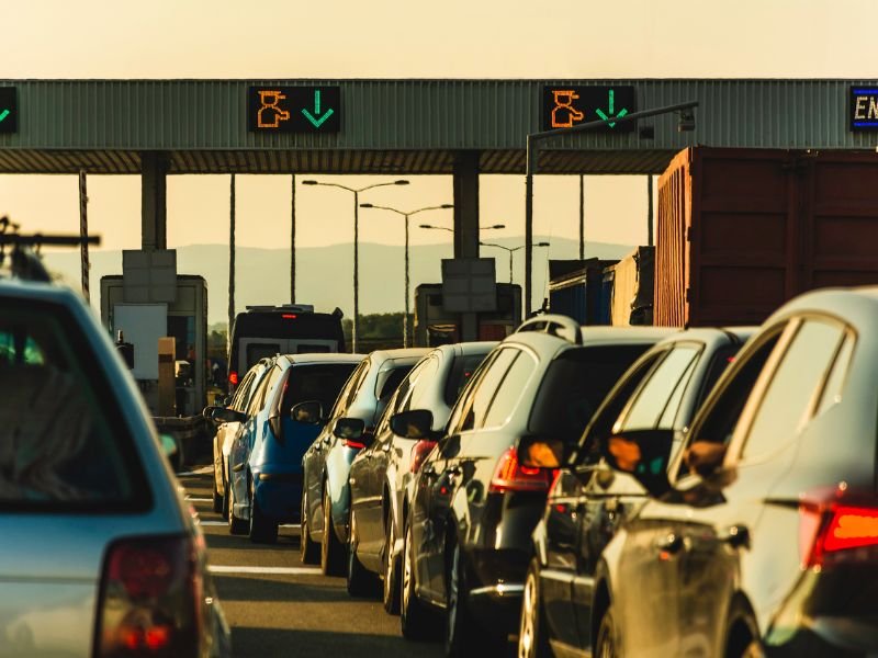 Traffic congestion at toll