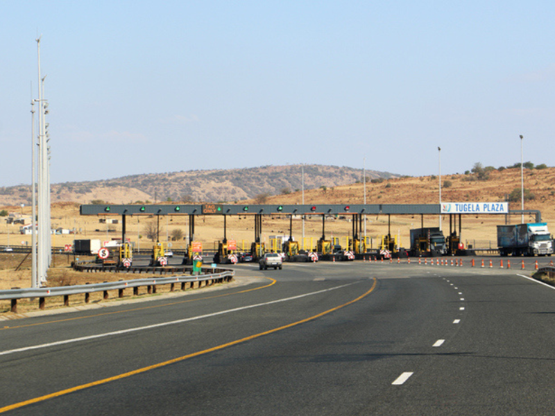 Toll gate on the N3 freeway in South Africa