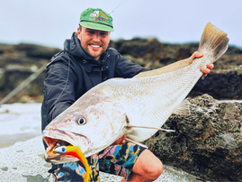 Tom Lee with a beautiful Kob on dropshot tackle