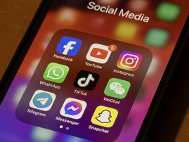 Top social media platforms displaying on phone screen