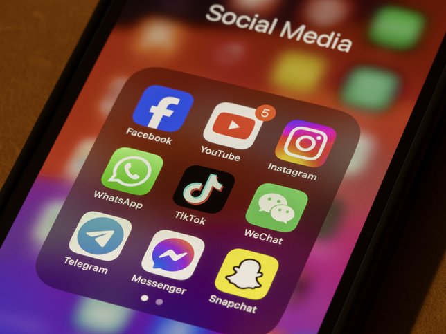 Top social media platforms displaying on phone screen