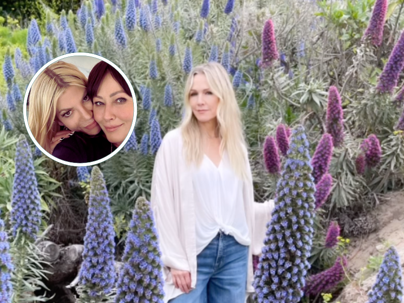 Beverly Hills, 90210 cast members Jennie Garth, Shannen Doherty and Tori Spelling