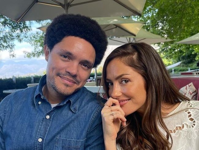Trevor Noah and Minka Kelly in South Africa.