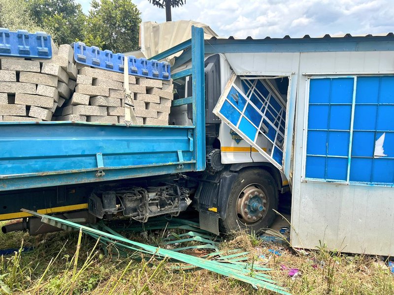 Truck carrying bricks