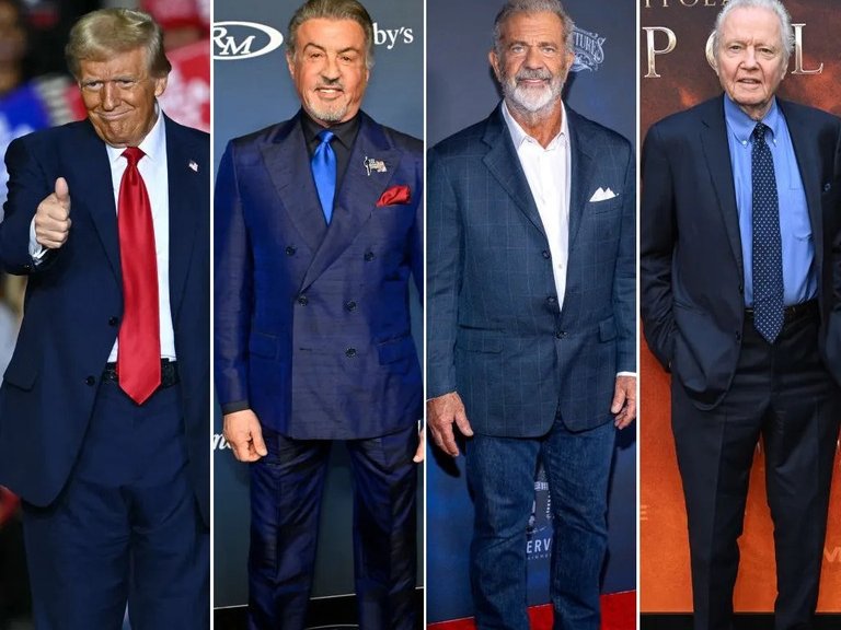 Trump Sylvester Stallone Mel Gibson and Jon Voight