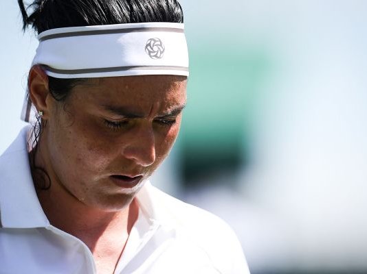 Tunisia Ons Jabeur reacts to frustrating end in the first round of Wimbledon
