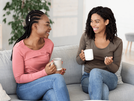 Two black girls spending time together