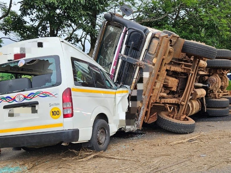 Two killed in horror KZN truck, taxi crash