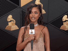 Tyla backstage at the Grammys