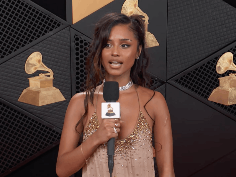 Tyla backstage at the Grammys