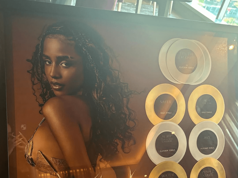 Tyla's gold and platinum gold and platinum plaques