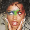 Tyla wearing dramatic eye makeup