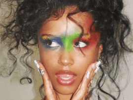 Tyla wearing dramatic eye makeup