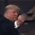 US PRESIDENT DONALD TRUMP MIDDLE FINGER BLURR