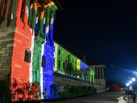 Union Buildings with South African flag