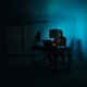 Man computer dark