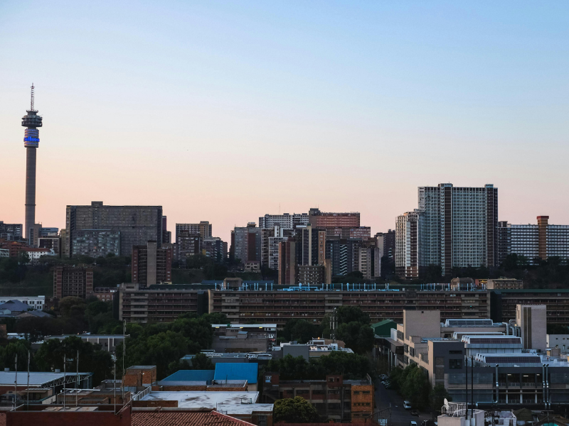 View of Johannesburg downtown South Africa