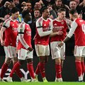 Arsenal striker Viktor Gyokeres celebrates a goal