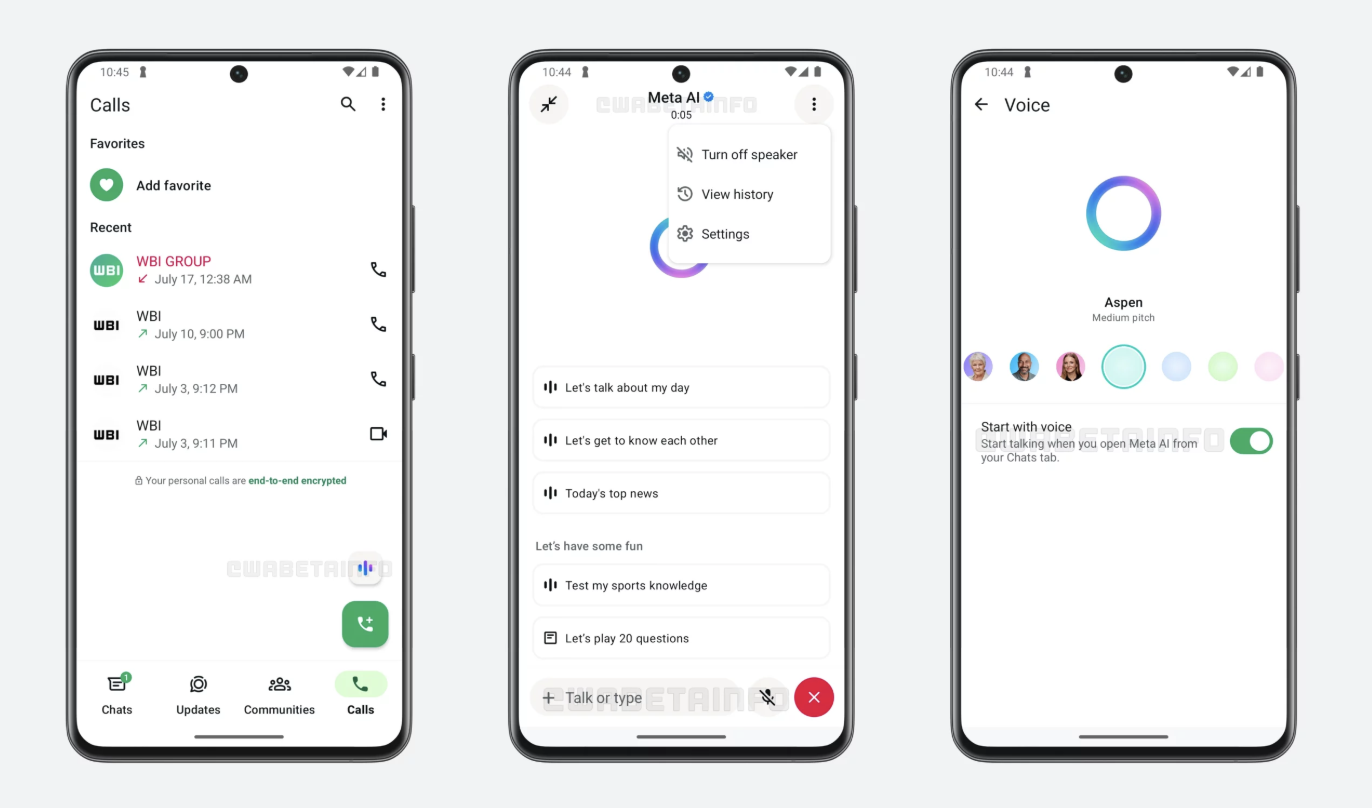 WHATSAPP META AI VOICE CHAT