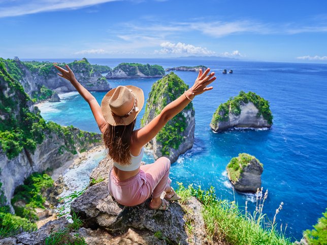 WOMAN ON HOLIDAY IN INDONESIA