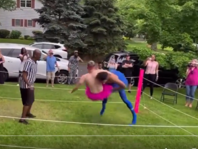 WWE-themed gender reveal party