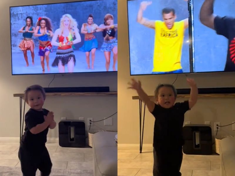 Little boy dancing to Shakira