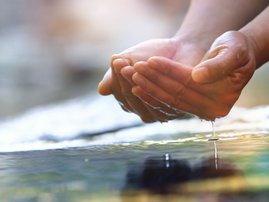 Water in hands