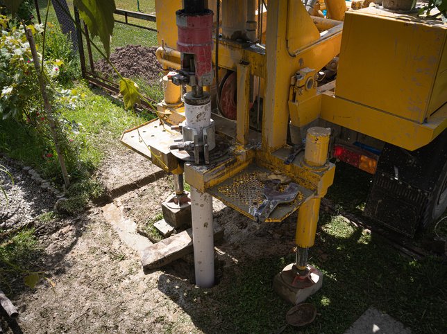 Water well drilling machine borehole