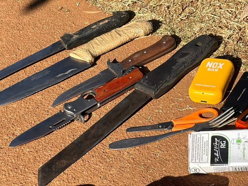 Weapons found at Badirile Secondary school in Khutsong, Carletonville on 04 August 2026