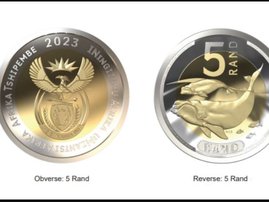 The South African new R5 coin.