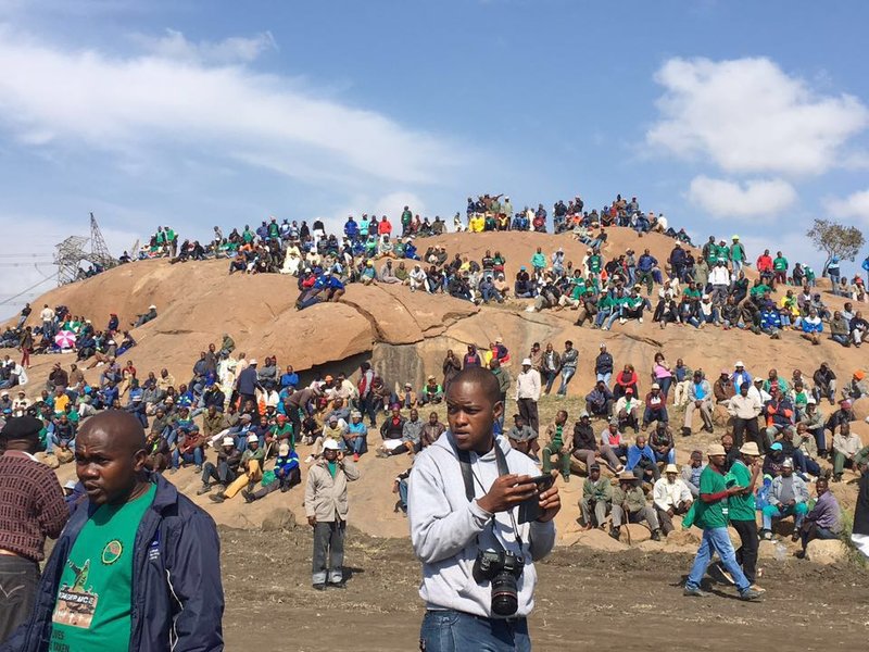 Workers at koppie 4th Marikana commemoraition_jacanews