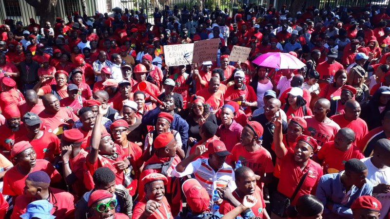 EFF supporters outside Morocco Embassy