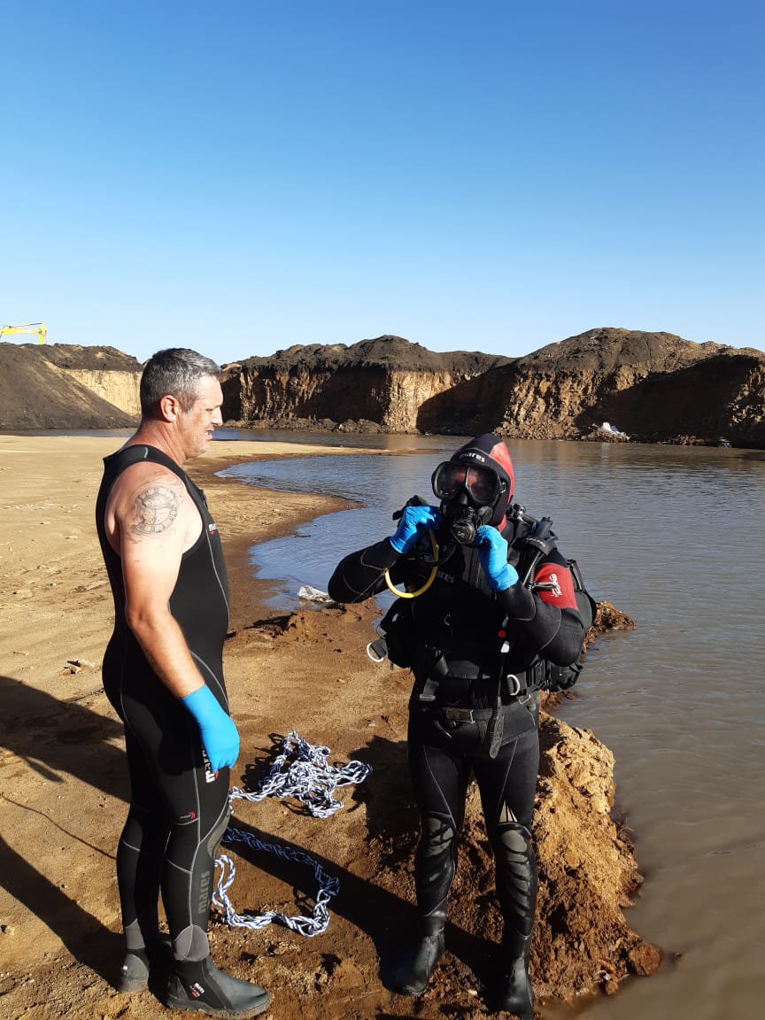 paramedic diver at excavation site
