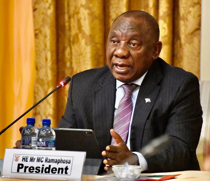 His excellency President Cyril Ramaphosa at Presidential Coordinating Council (PCC).