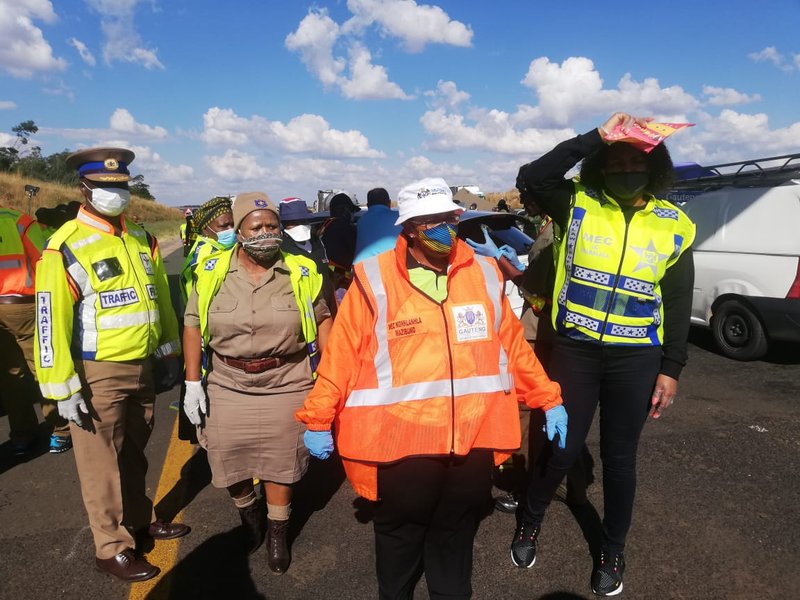 Faith Mazibuko at road block