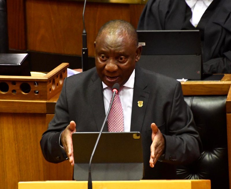 President Cyril Ramaphosa in Parliament SONA reply