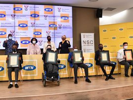 Angie Motshekga with 2020 top matric achievers
