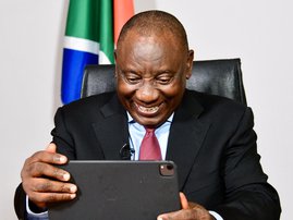 Cyril Ramaphosa in Sanef meeting