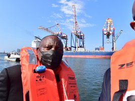 President Cyril Ramaphosa at Durban port