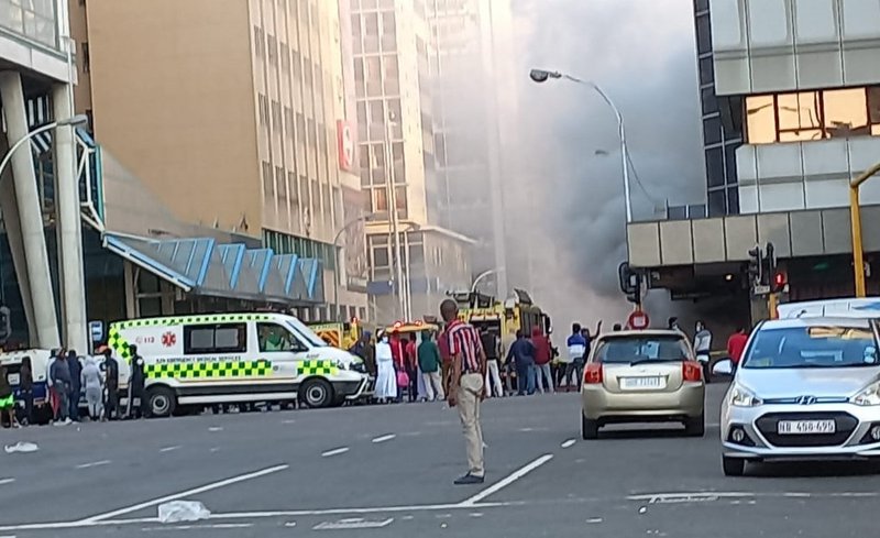 Suspected arson sees clothing store ablaze in Durban CBD