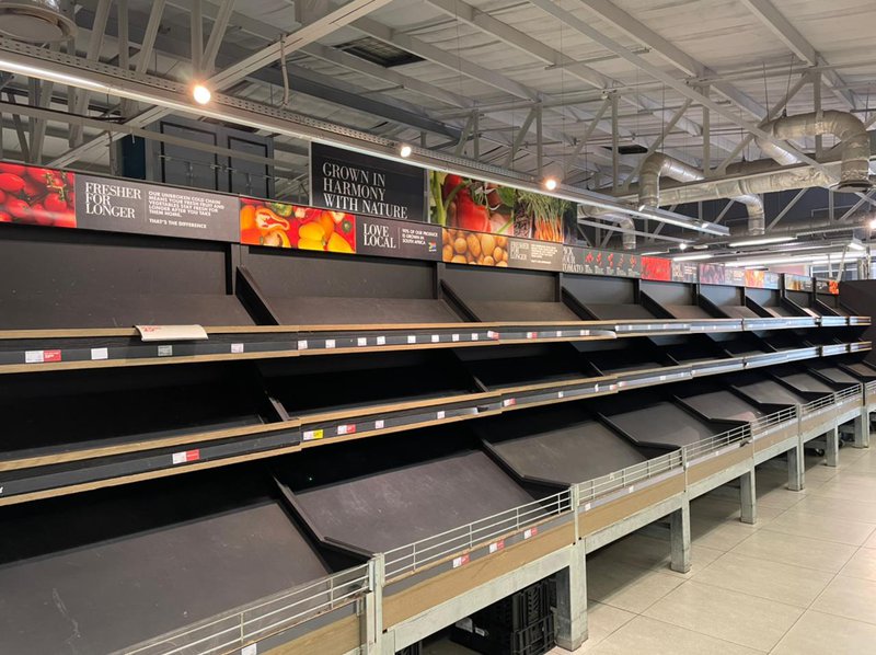 Empty shelves at Woolies after SA unrest 2 no food