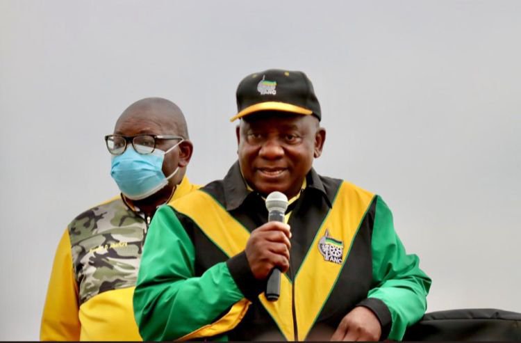 ANC president Cyril Ramaphosa on election campaign in Orange Farm October 2021